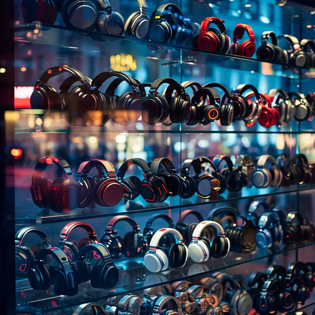 Headphonse in the shop in New Yourk